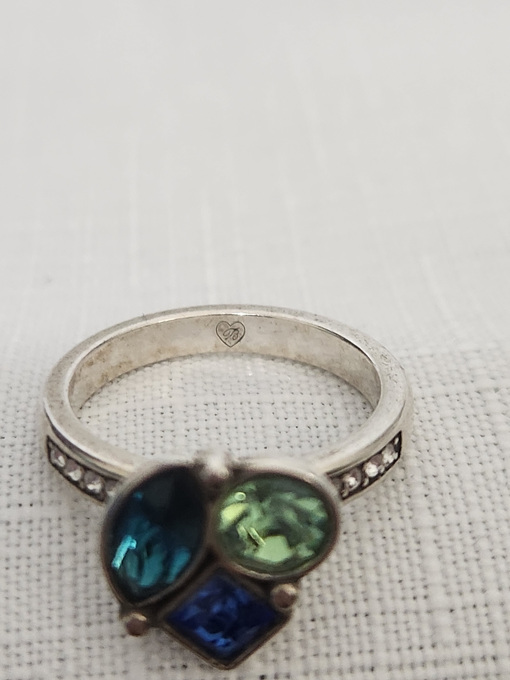 Brighton Bermuda Swarovski Crystal & Silver Cluster Ring- Extremely Rare Size 7 - Picture 3 of 7